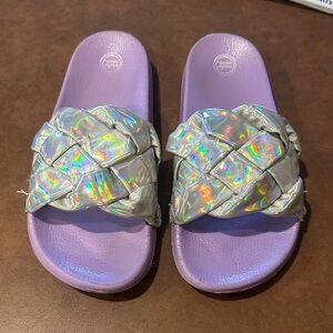 Wonder Nation Holographic Mermaid Woven Strap Sandals - 3/4